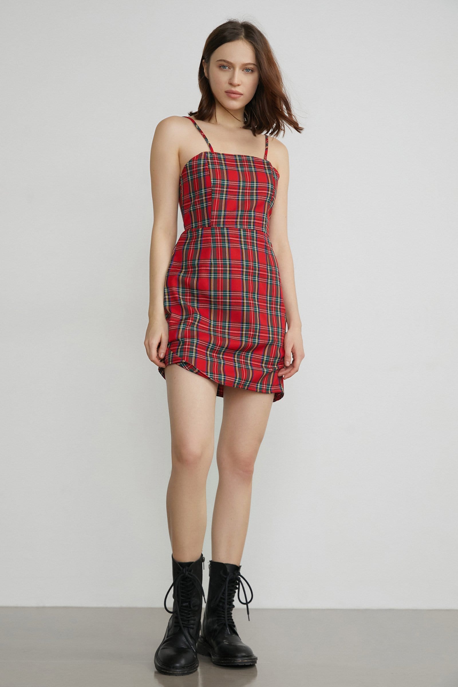 Xariyah Red Plaid Mini Dress | J.ING ...